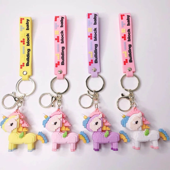 Unicorn Building Block Baby Keychain - Quirky Unicorn Keychains in India