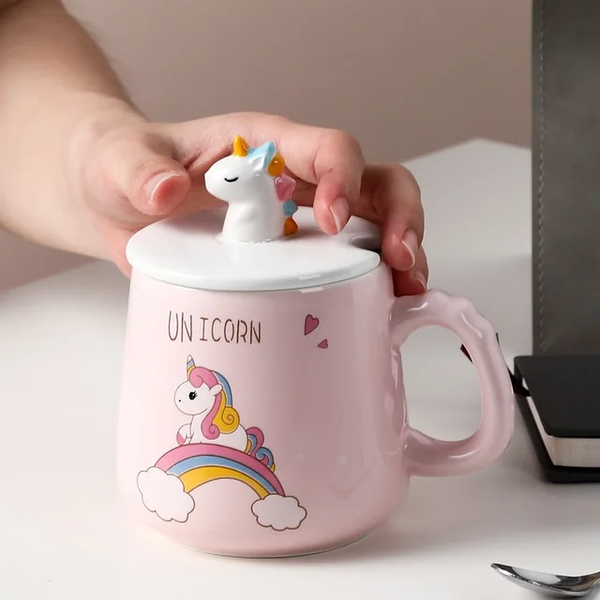 Colorful Unicorn Ceramic Mug - Pink - Single Piece