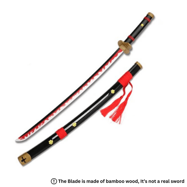 Roronoa Zoro's Black Enma Wooden Katana - Life Size