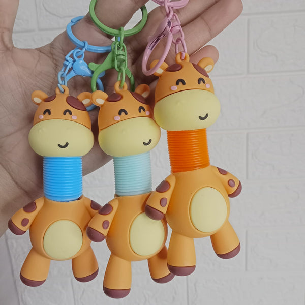 Cute Giraffe Stretchable Neck Keychain - Single Piece
