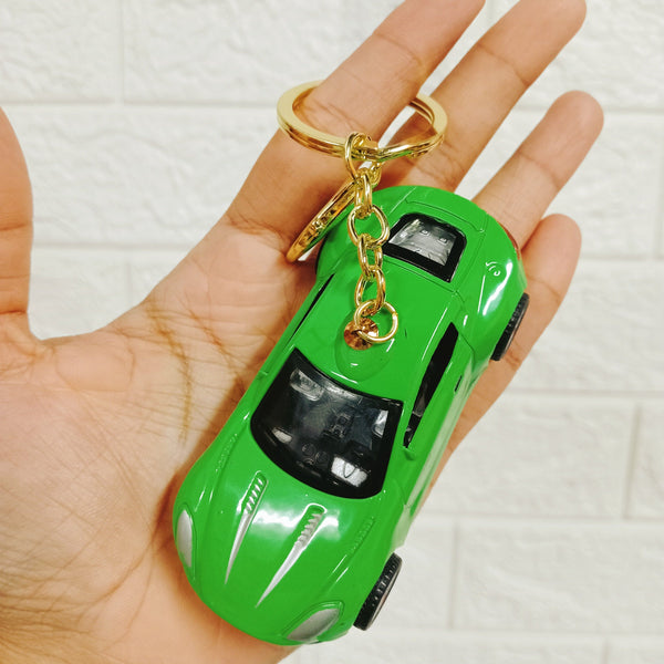 Car Pull-Back Keychain - Green - Single Piece