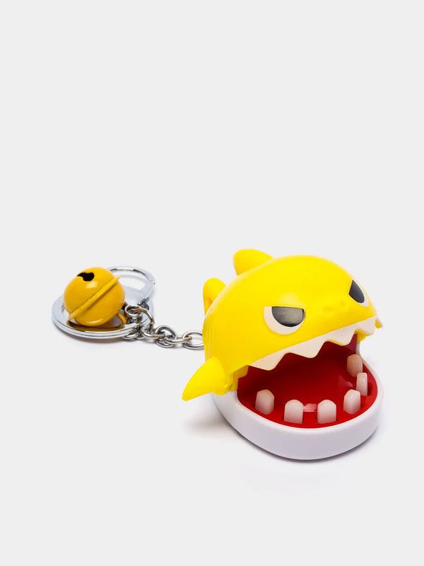 Quirky Shark Biting  Keychain - Yellow - Single Piece