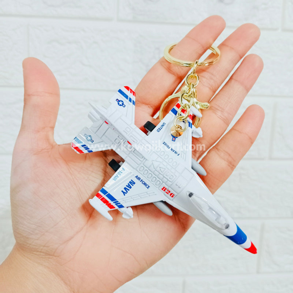 F15 Fighter Plane Pull-Back Keychain - Grey - Single Piece