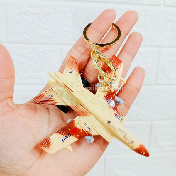 F15 Fighter Plane Pull-Back Keychain - Brown - Single Piece