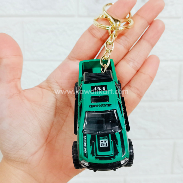 4x4 Pick-Up Truck Pull-Back Keychain - Green- Single Piece