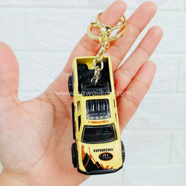 4x4 Pick-Up Truck Pull-Back Keychain - Yellow- Single Piece