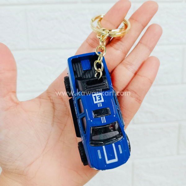 4x4 Pick-Up Truck Pull-Back Keychain - Blue - Single Piece