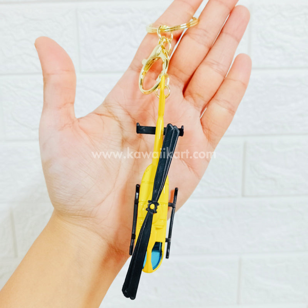 Police Helicopter Keychain - Yellow - Single Piece