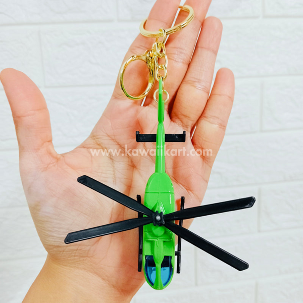 Police Helicopter Keychain - Green - Single Piece