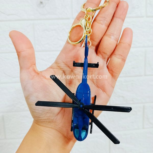 Police Helicopter Keychain - Blue - Single Piece