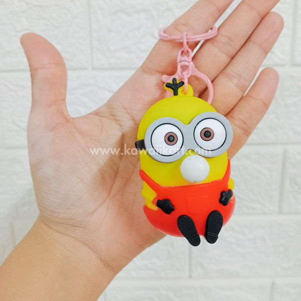 Minions Bubble Gum Pop Out Keychain - Red - Single Piece