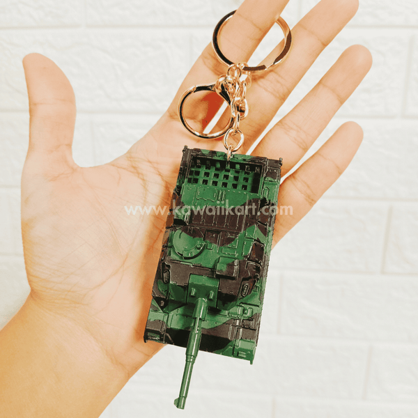 Army Tank Pull-Back Keychain - Green - Single Piece