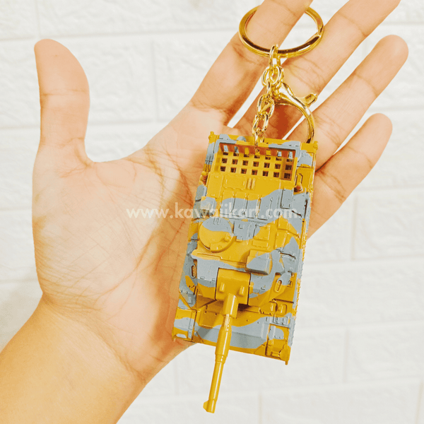 Army Tank Pull-Back Keychain - Yellow - Single Piece