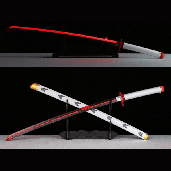 Flame Pillar's Wooden LED Katana - Life Size