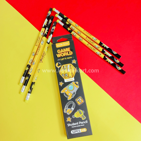 Game World Pencil - Yellow - 12 Pieces