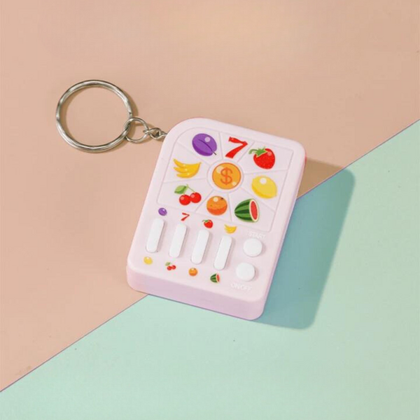 Mini Fruit Raffle Machine Keychain - Pink - Single Piece