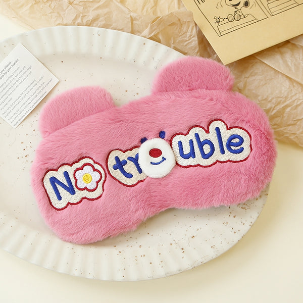 Furry Bear Pink Eye Mask - Style A - Single Piece