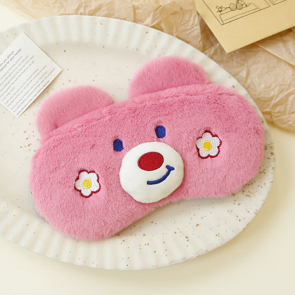 Furry Bear Pink Eye Mask - Style C - Single Piece