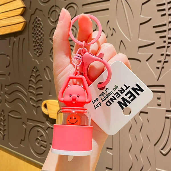 Cute Beaver Light Lamp Keychain - Pink - Single Piece