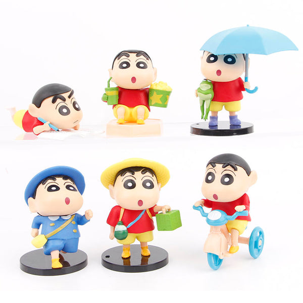 Cute Shinchan Figures - Set Of 6 - Set C - 10 cm
