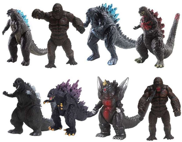 Godzilla And King Kong Action Figures - Set of 8 - Set B - 10 cm