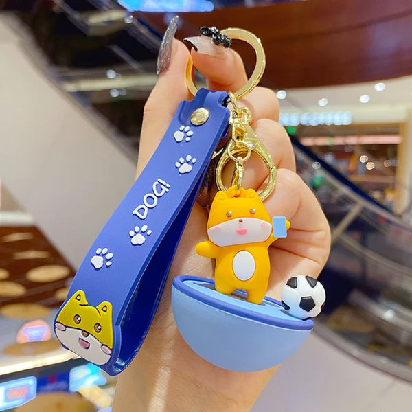 Kawaii Dog Keychain - Blue - Single Piece