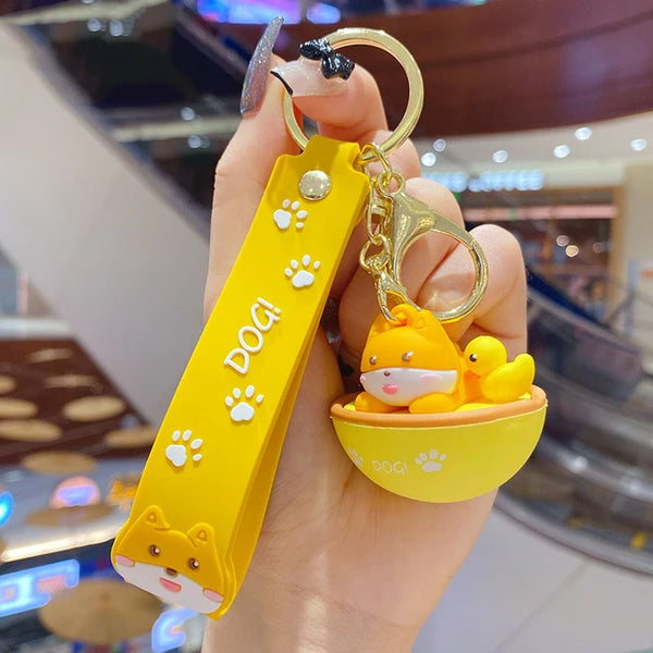 Kawaii Dog Keychain - Yellow - Single Piece