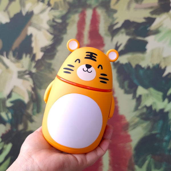 Kawaii Baby Tiger Glass Flask - Orange - Single Piece