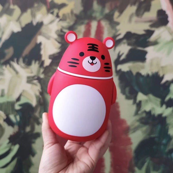 Kawaii Baby Tiger Glass Flask - Red - Single Piece