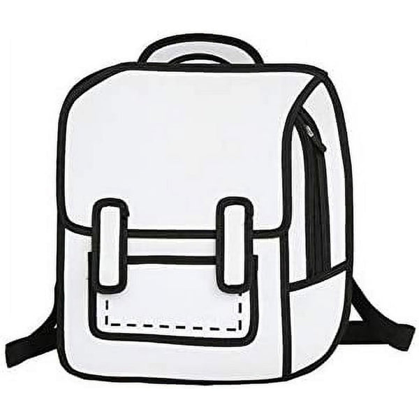 40 cm 2D Cartoon Comic Backpack Bag - White - Single Piece