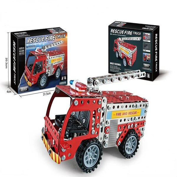 Rescue Fire Truck - Metal Construction Toys - 292 Pieces - Age 6+