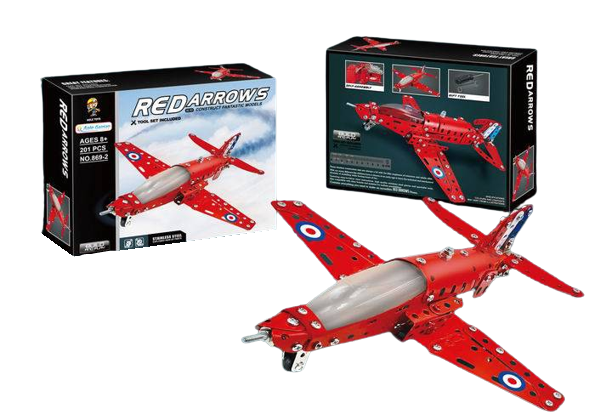 Red Arrows Aircraft - Metal Construction Toys - 201 Pieces