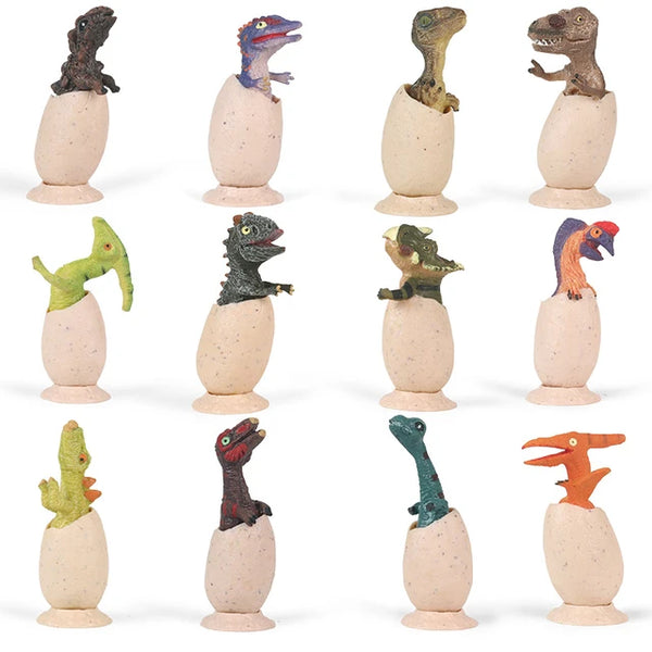 Mini Dinosaur Hatched Egg Figures - Set of 12