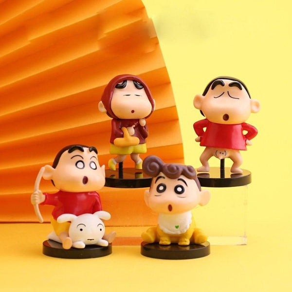 Cute Shinchan Figures - Set A - Set Of 4 - 8 cm