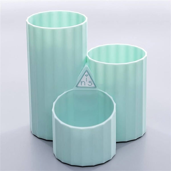 3 Grid Circle Pen Stand - Turquoise - Single Piece