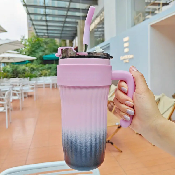 Quirky Stainless Steel Tumbler - 860 ML - Gradient Pink