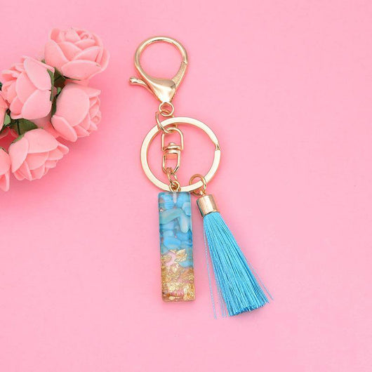 Alphabet Resin Keychain - Golden & Green - Best Quality keychains