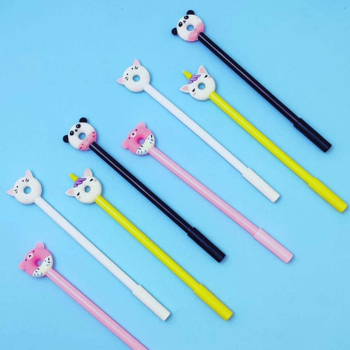 Animal Donut Pen Set - Unicorn, Panda, Kitty, Bear | Cute & Quirkyv