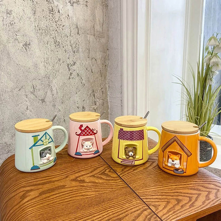 Kawaii Animal House Mug - Cute & Quirky Coffee Mugs For Animal Lovers
