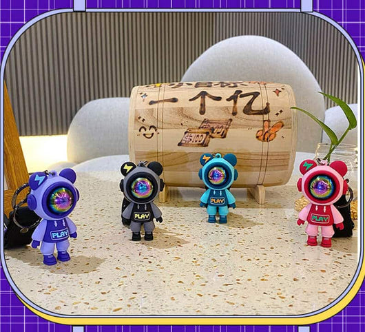 Funky Astronaut Keychain with Black Strap - Unique Keychains