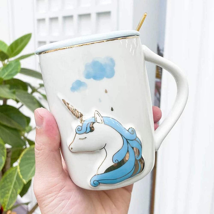 Golden Lining Unicorn Mug - Elegant Coffee Mugs For Unicorn Lovers