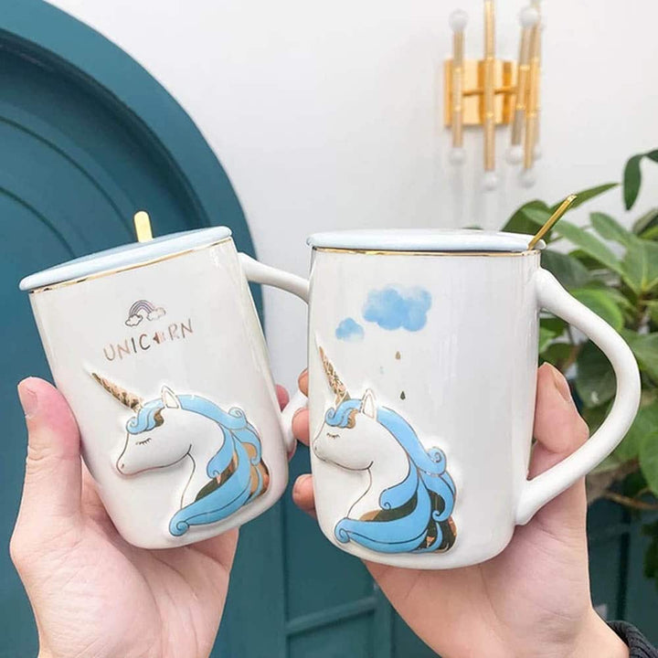 Golden Lining Unicorn Mug - Elegant Coffee Mugs For Unicorn Lovers