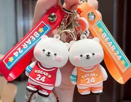 Kawaii Basketball Jersey Bear Kechain - Kawaii & Quirky Keychains
