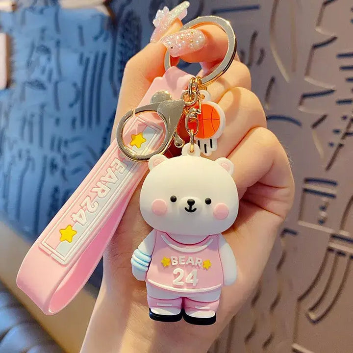 Kawaii Basketball Jersey Bear Kechain - Kawaii & Quirky Keychains