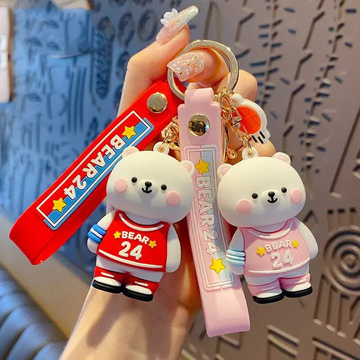 Kawaii Basketball Jersey Bear Kechain - Kawaii & Quirky Keychains