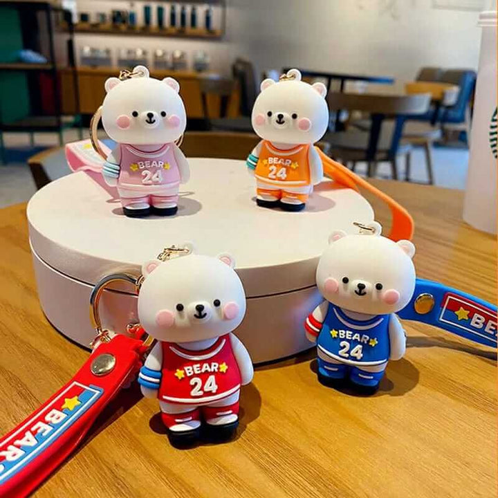 Kawaii Basketball Jersey Bear Kechain - Kawaii & Quirky Keychains