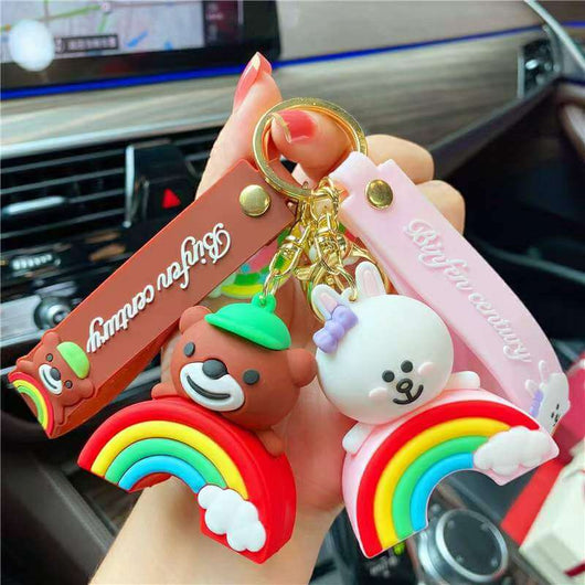 Kawaii Rainbow Animal Keychain - Cute & Quirky Keychains in India