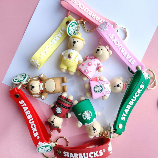 Kawaii Starbucks Bear Keychain - Kawaii & Quirky Keychains in India