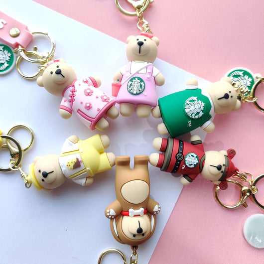 Kawaii Starbucks Bear Keychain - Kawaii & Quirky Keychains in India