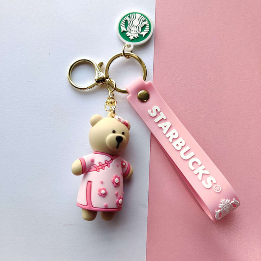 Kawaii Starbucks Bear Keychain - Kawaii & Quirky Keychains in India